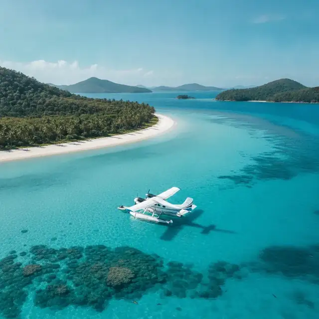 Amphibious seaplane at Whitsunday Islands