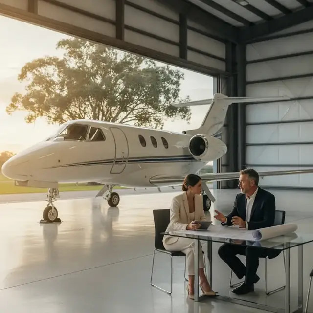 Private aircraft in Australian hangar